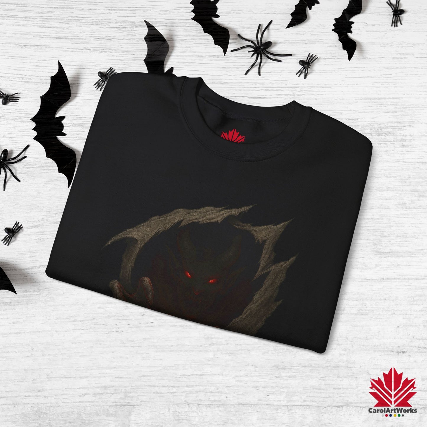 Demon Within – Halloween Sweatshirt | Gothic Demon Shadows Design