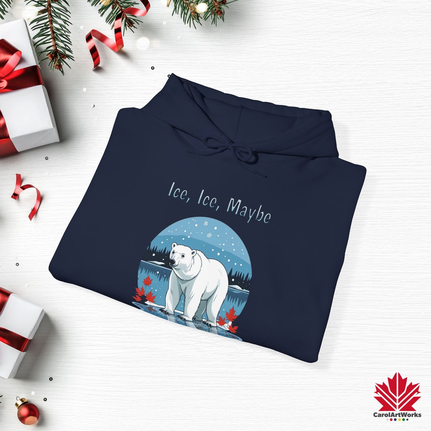 Ice Ice Maybe Hoodie | Polar Bear Christmas Hoodie | Canadian Fleece Hoodie – Premium Softstyle Cotton