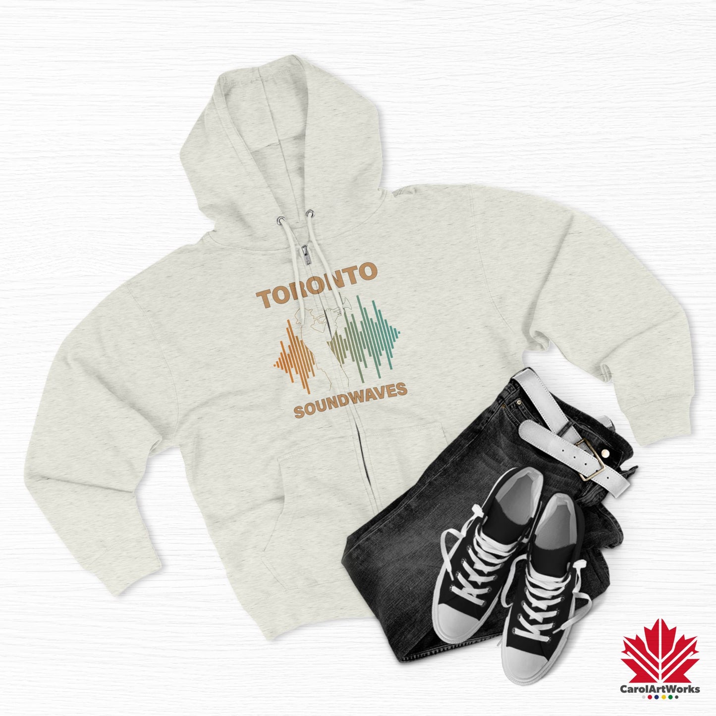 Sweat à capuche zippé Toronto Soundwaves – Bougez au rythme, superposez avec style