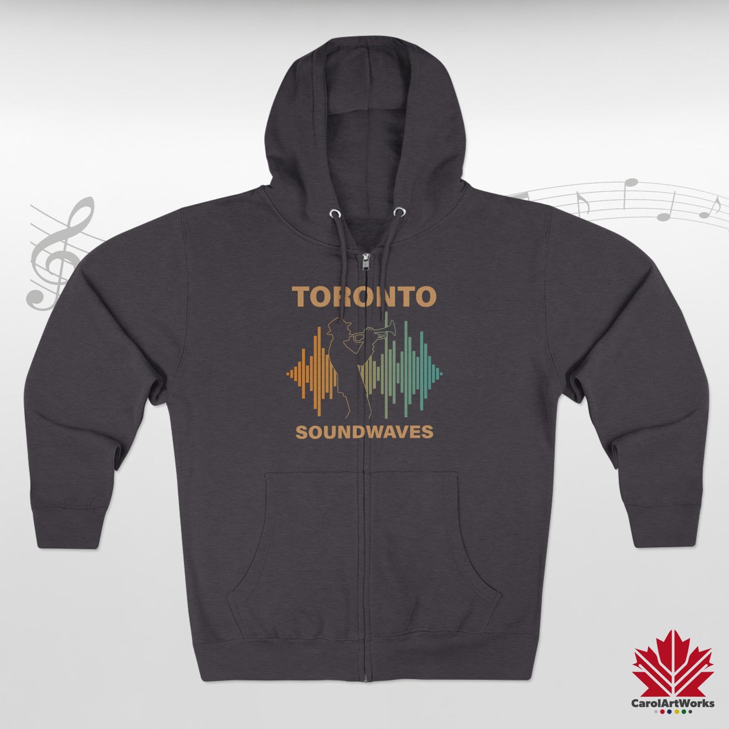 Sweat à capuche zippé Toronto Soundwaves – Bougez au rythme, superposez avec style
