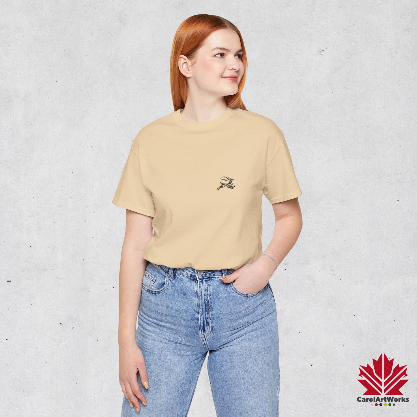 scandinavian minimalistic DEER Design Unisex Short Sleeve Tee - Soft and Comfortable, Perfect for Everyday Wear and Nature Lovers