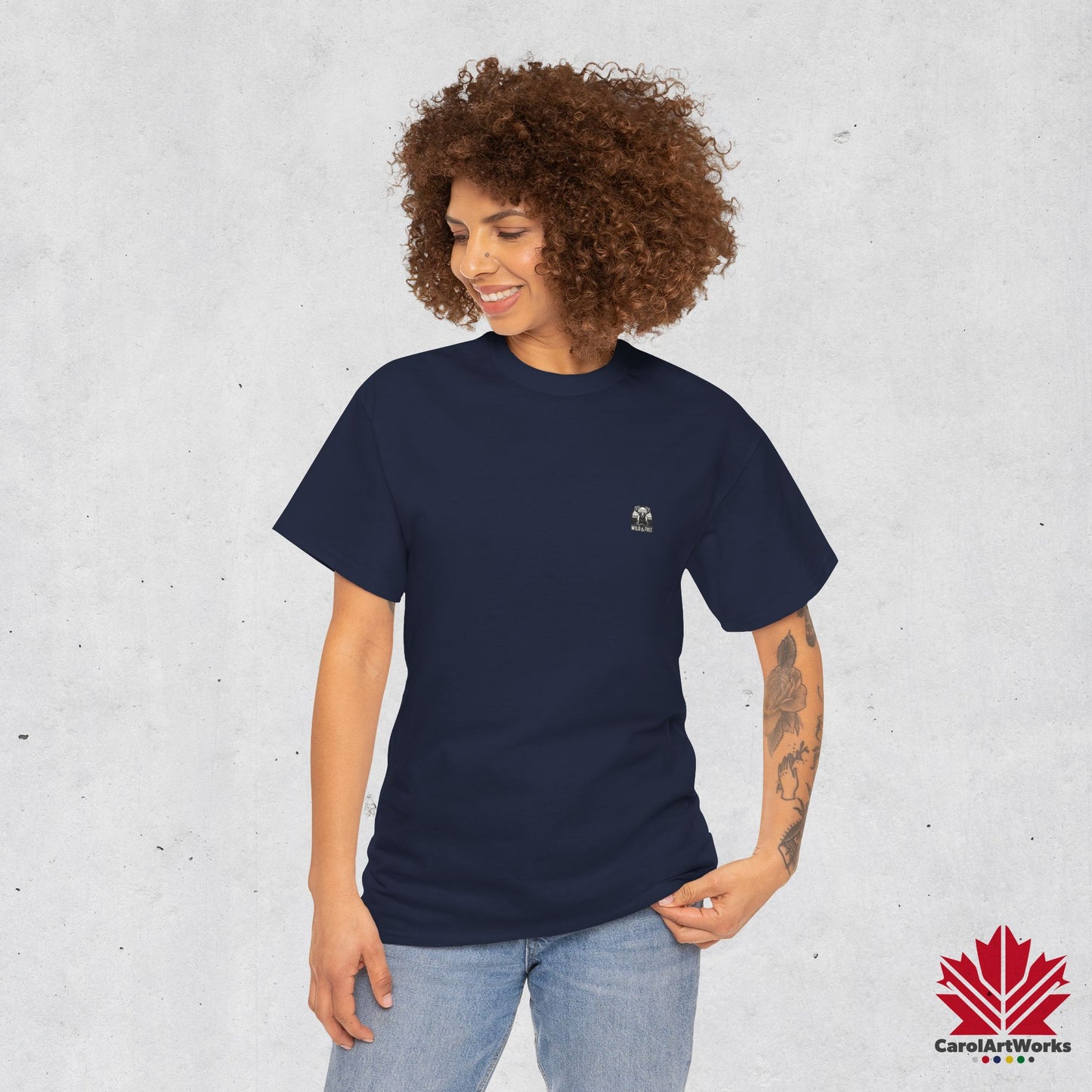 “Wild & Free” Unisex Cotton Tee – Nature Inspired Graphic T-Shirt