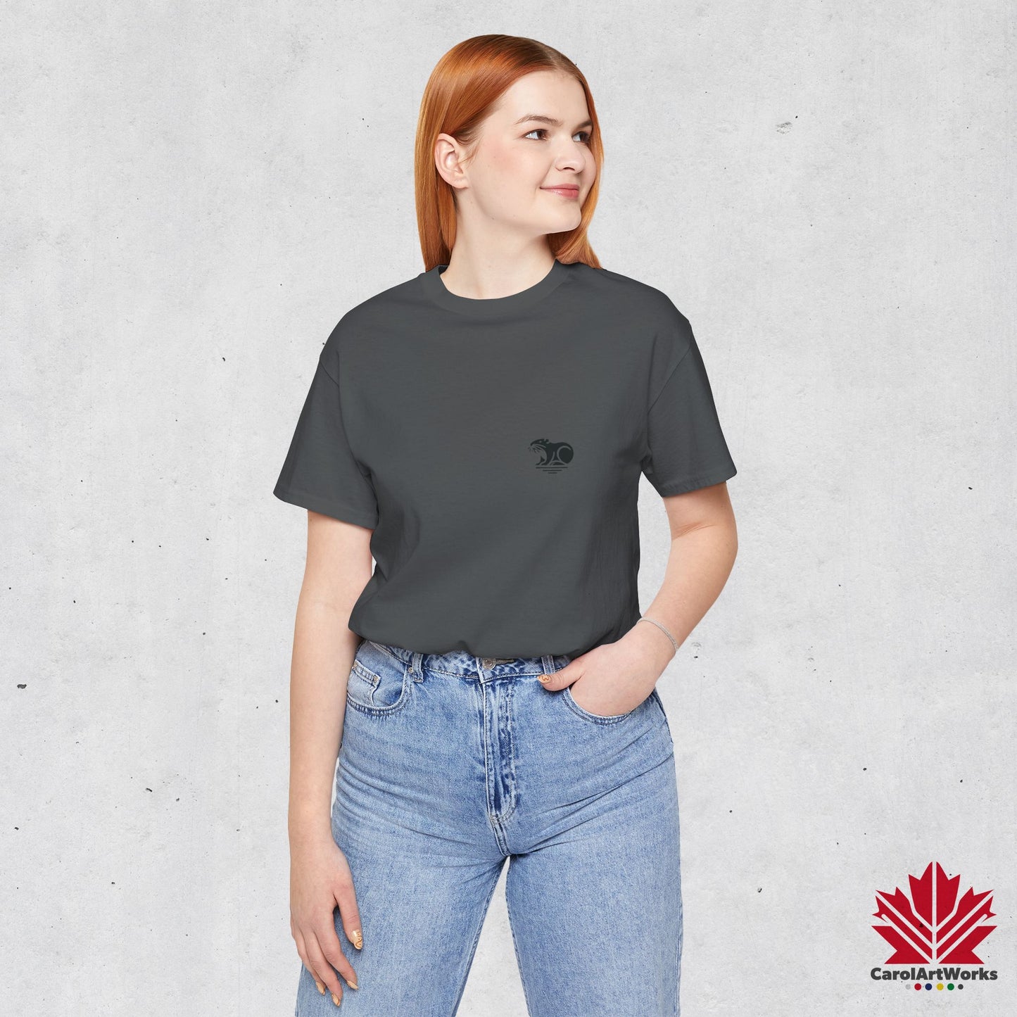 scandinavian minimalistic BEAVER Design Unisex Short Sleeve Tee - Soft and Comfortable, Perfect for Everyday Wear and Nature Lovers