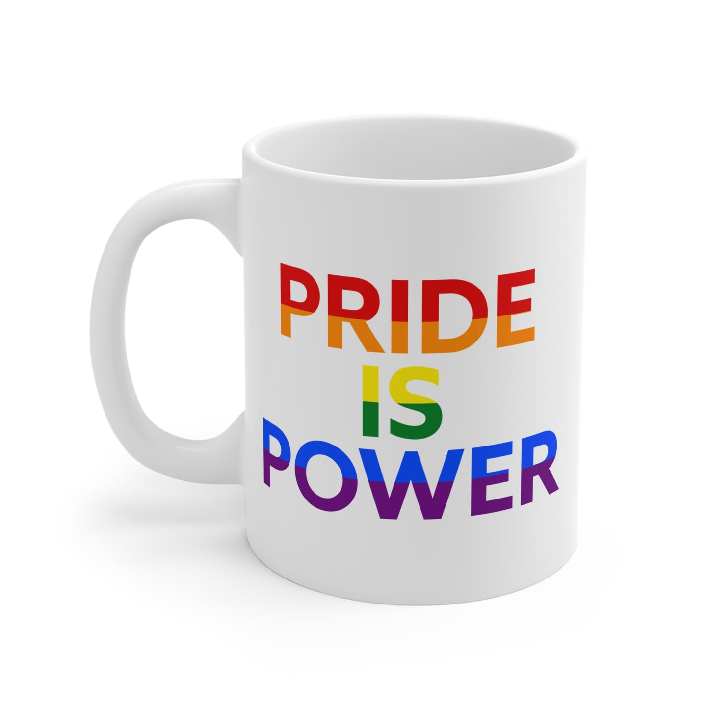 La fierté, c'est le pouvoir – Mug arc-en-ciel pour des gorgées fortes et des matins plus bruyants