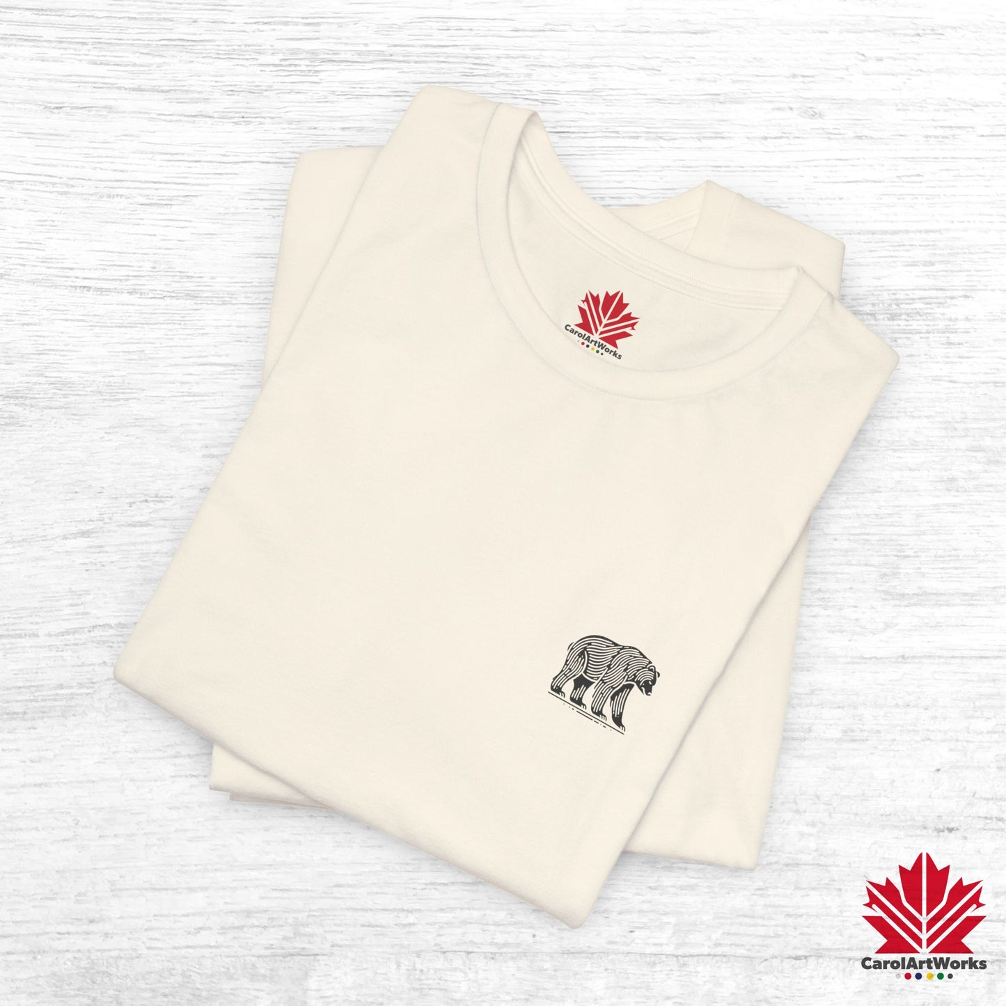 scandinavian minimalistic BEAR Design Unisex Short Sleeve Tee - Soft and Comfortable, Perfect for Everyday Wear and Nature Lovers