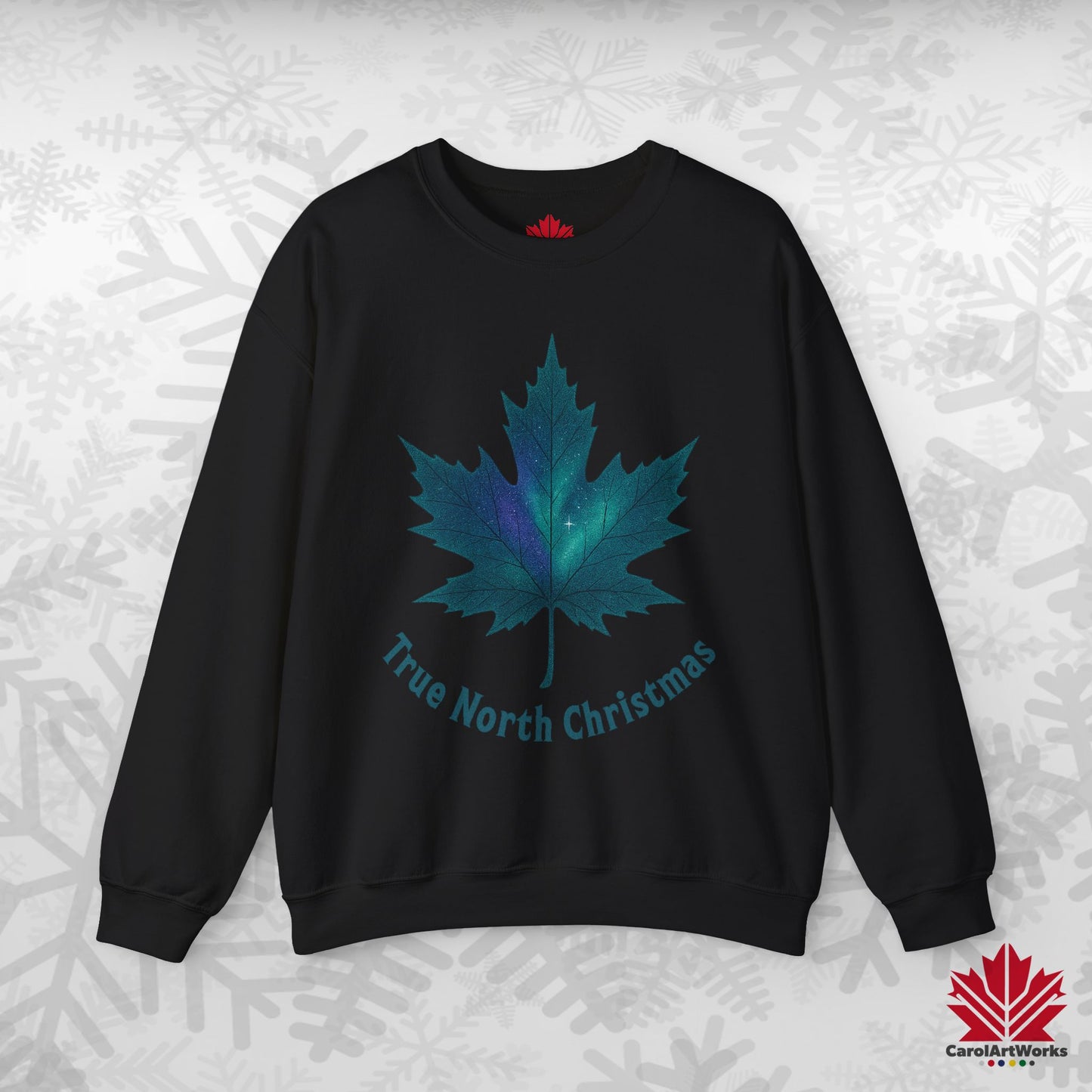 True North Christmas Sweatshirt | Maple Leaf Holiday Crewneck | Premium Fleece, Canadian-Made