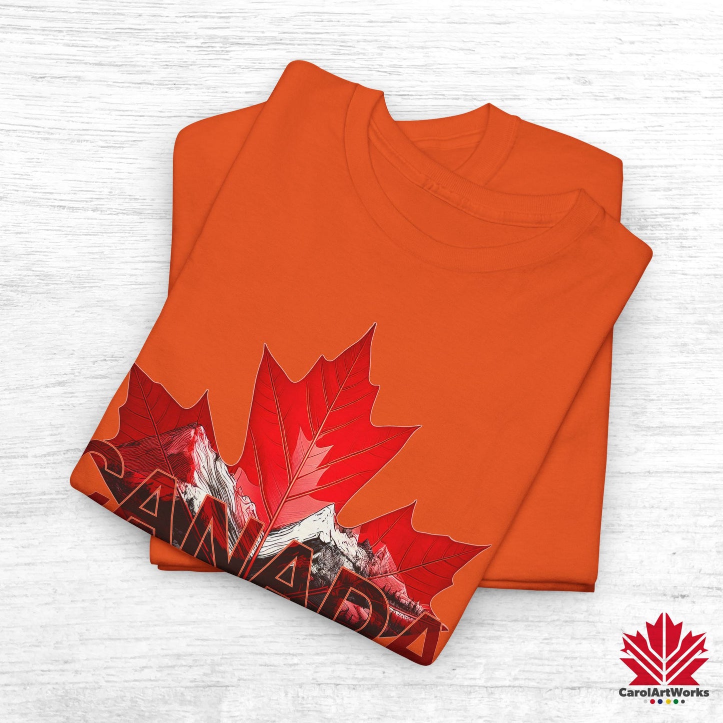 “Canada is not for Sale” Unisex Heavy Cotton Tee – Red Maple Leaf and Mountains, Stylish Canada Shirt