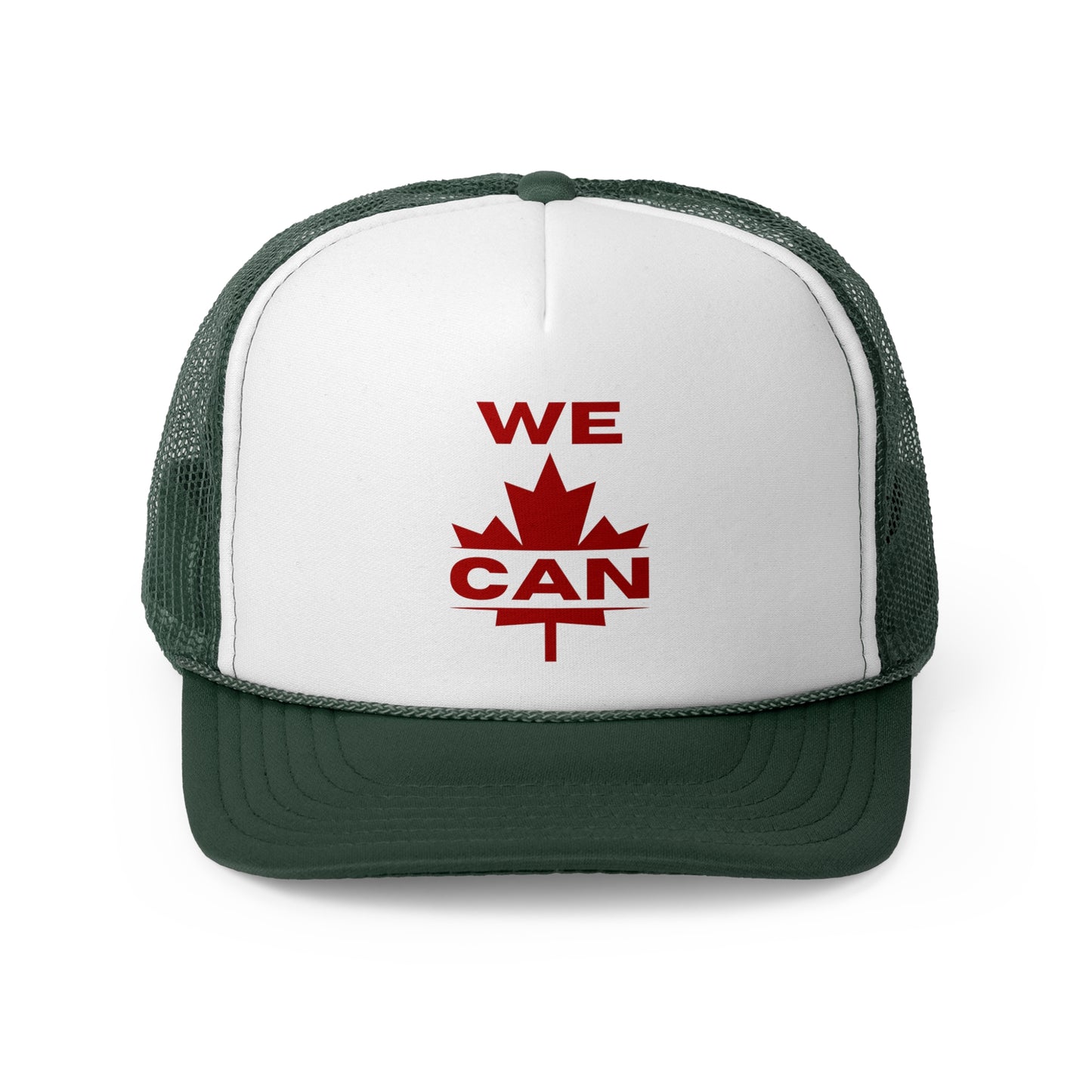“We Can” Trucker Cap – Inspirational Maple Leaf Design for Outdoor Enthusiasts