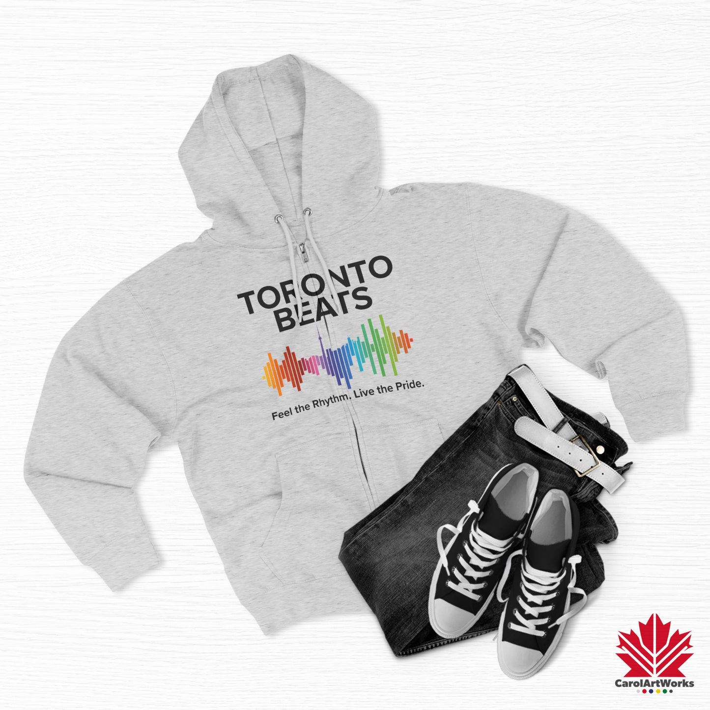 Sweat à capuche zippé Toronto Beats – Cool en ville avec un rythme chaleureux.
