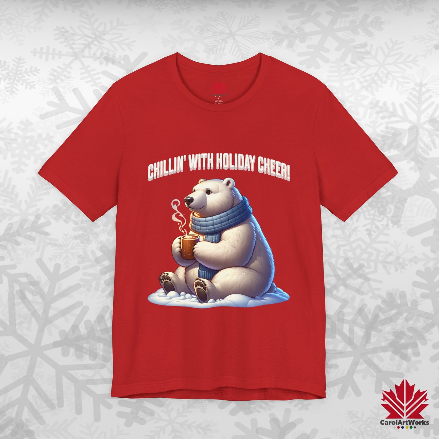 Chillin’ With Holiday Cheer | Polar Bear Christmas Tee | Cozy Canadian Holiday Shirt – Premium Cotton