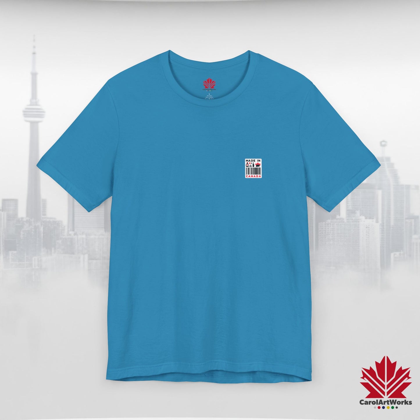 "Made in Canada" product label Design Unisex Short Sleeve Tee β Minimalist, Playful, and Proud