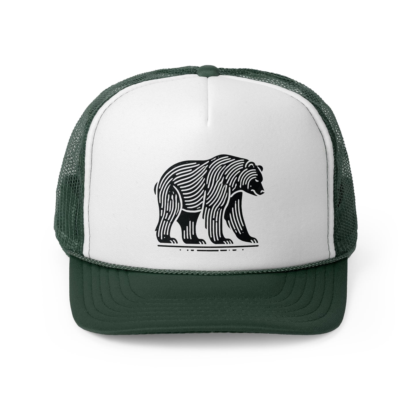 scandinavian minimalistic BEAR Design Trucker Cap β Outdoor Adventure Hat for Nature Lovers