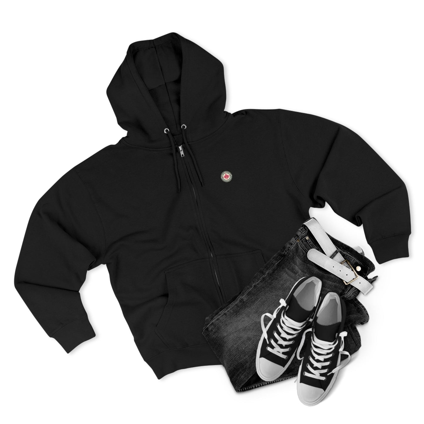 “North Strong” Compass Design Unisex Zip Hoodie – Navigate Adventure with Canadian Pride