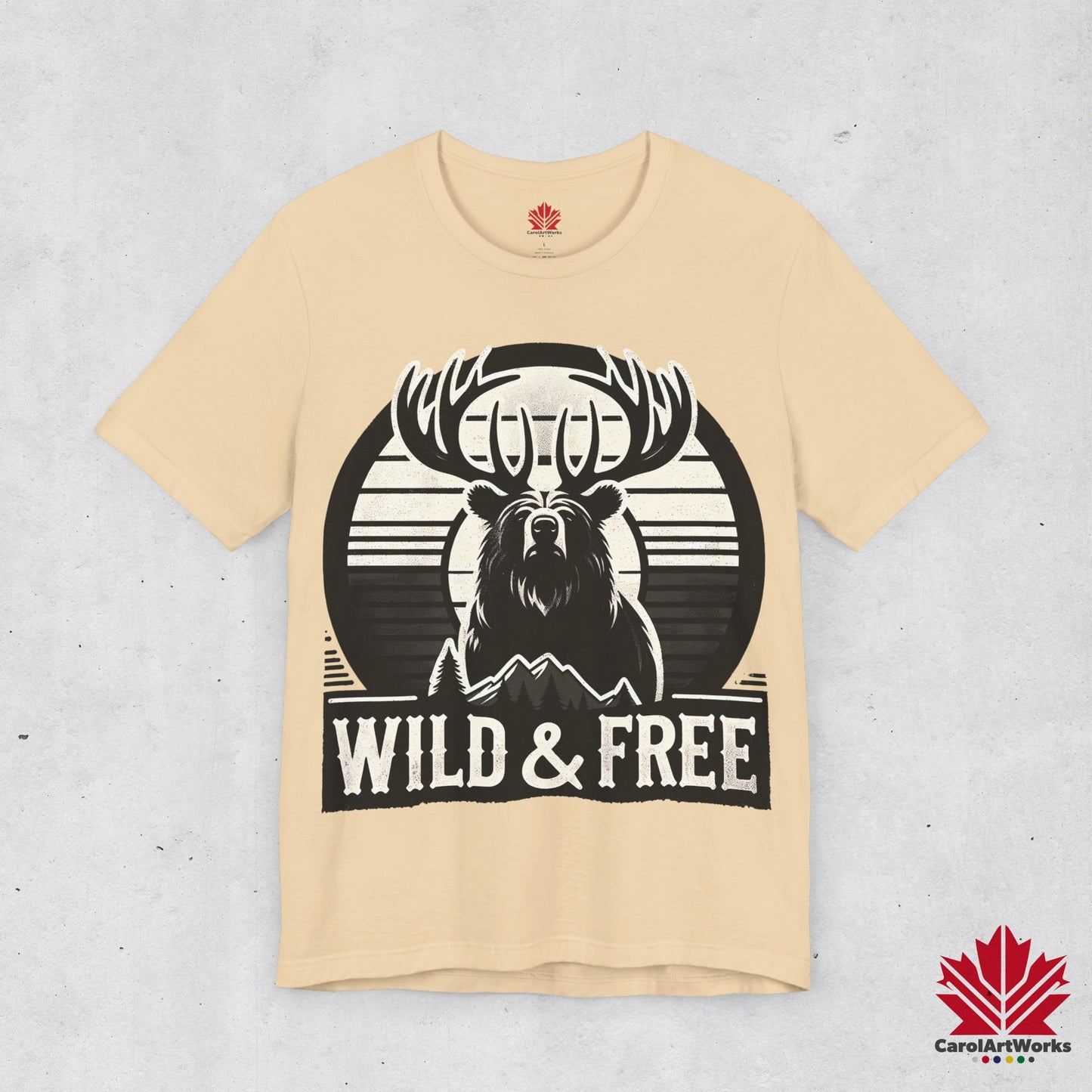 “Wild & Free” Unisex Short Sleeve Tee – Nature Inspired Graphic T-Shirt