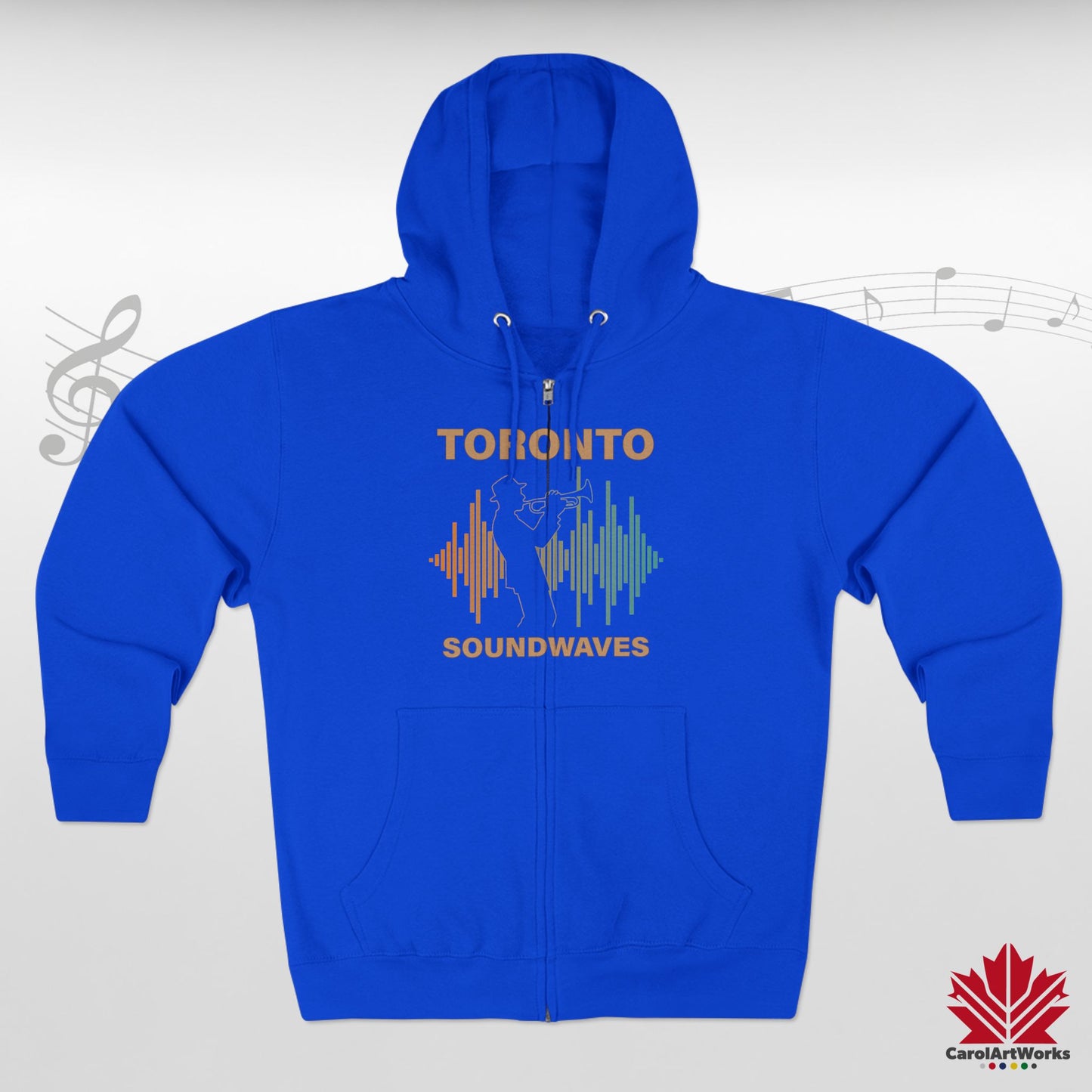 Sweat à capuche zippé Toronto Soundwaves – Bougez au rythme, superposez avec style