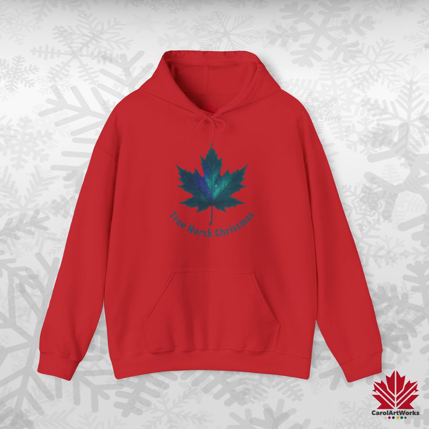True North Christmas Hoodie | Maple Leaf Holiday Hoodie | Canadian Fleece Hoodie – Premium Softstyle Cotton
