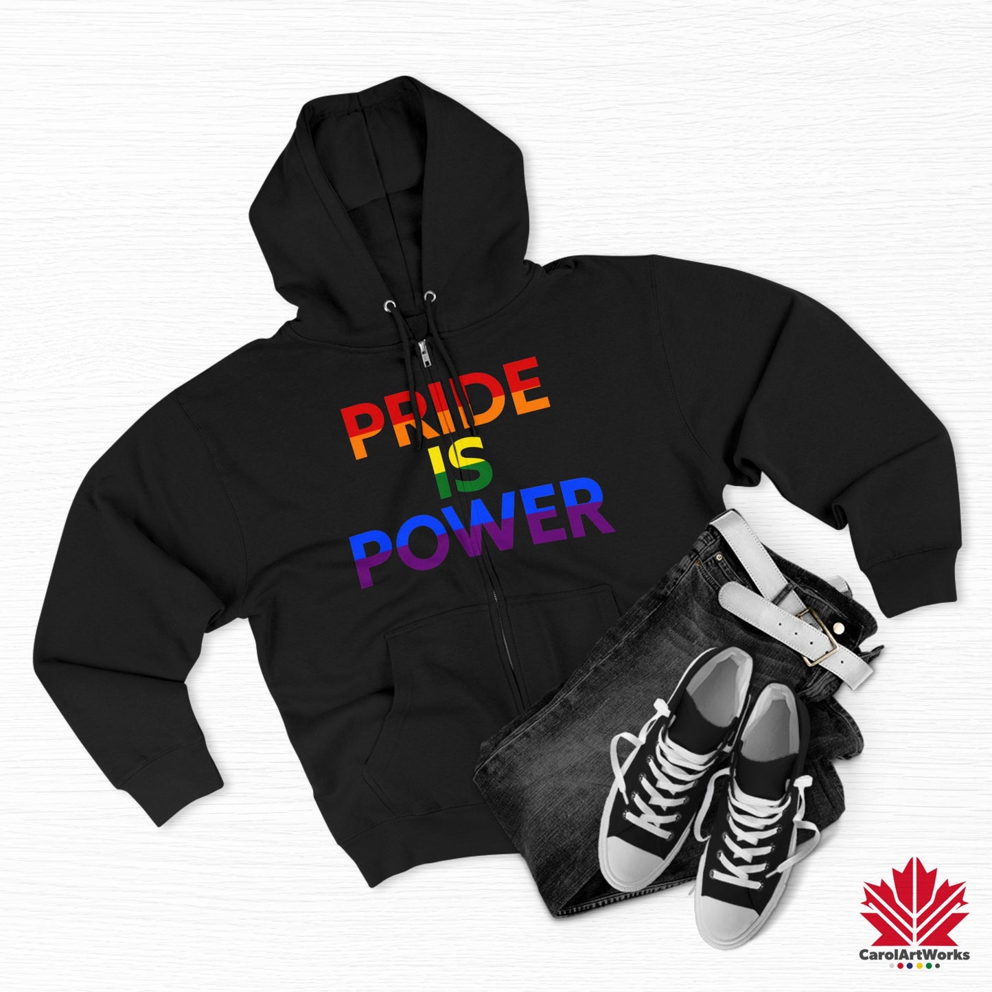 La fierté, c'est le pouvoir – Sweat-shirt zippé Pride avec couleur et voix