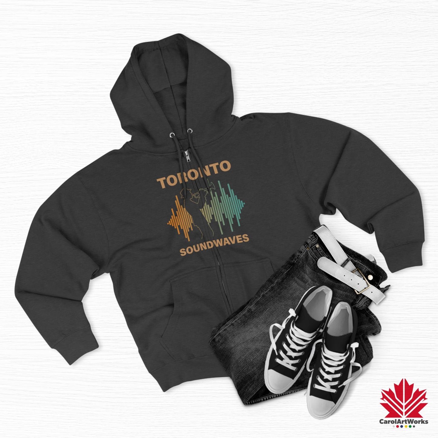 Sweat à capuche zippé Toronto Soundwaves – Bougez au rythme, superposez avec style