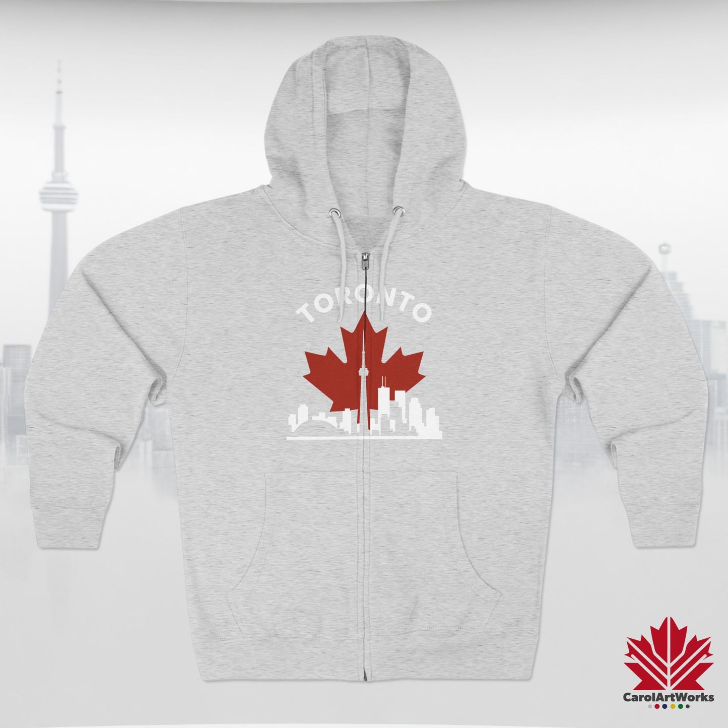 Sweat à capuche zippé Toronto Leafline pour des balades en ville en toute saison