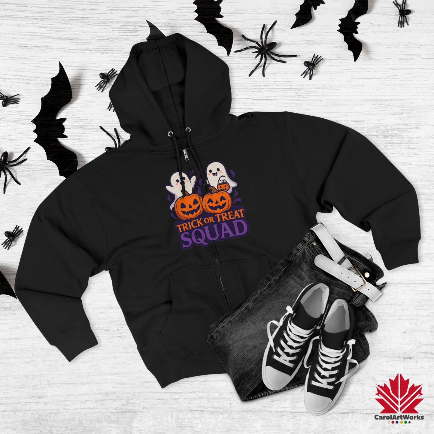 Trick or Treat Squad – Zip Hoodie | Fun Halloween Group Outfit for Spooky Season
