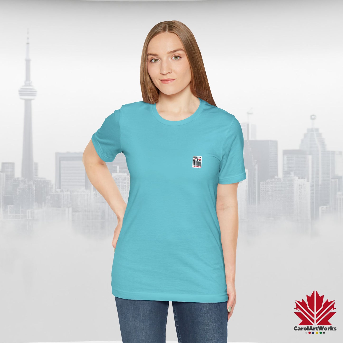 "Made in Canada" product label Design Unisex Short Sleeve Tee β Minimalist, Playful, and Proud