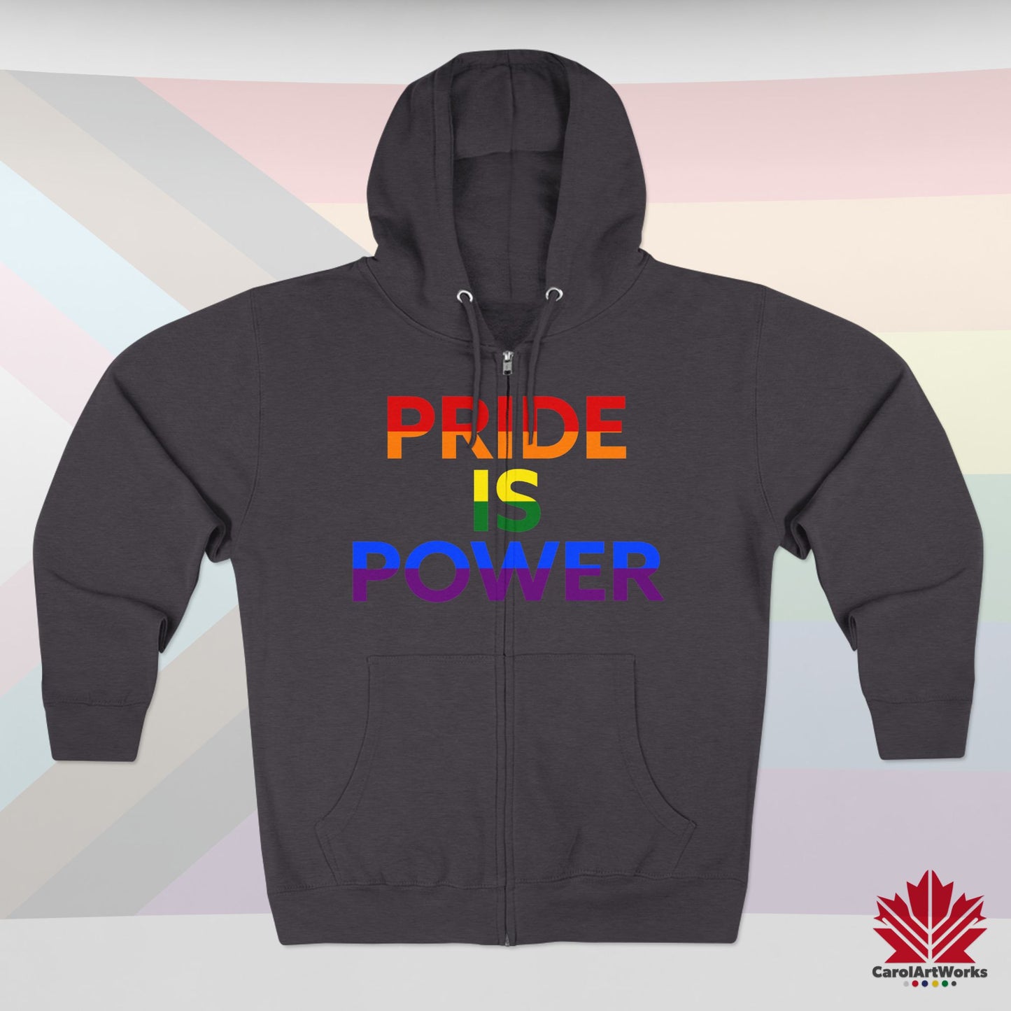 La fierté, c'est le pouvoir – Sweat-shirt zippé Pride avec couleur et voix