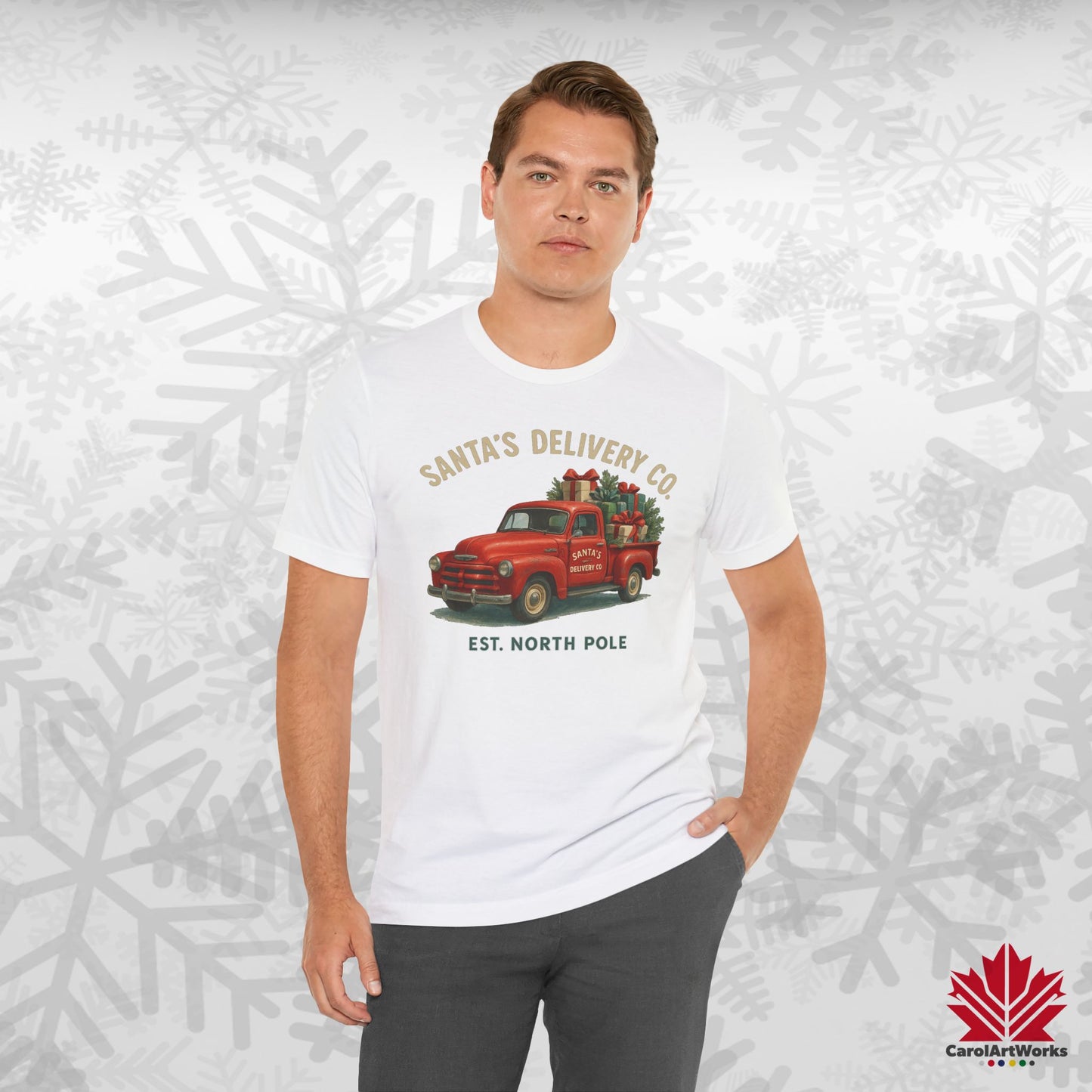 Santa’s Delivery Truck | Vintage Christmas Shirt | Red Truck Holiday Tee – Canadian Premium Cotton Gift