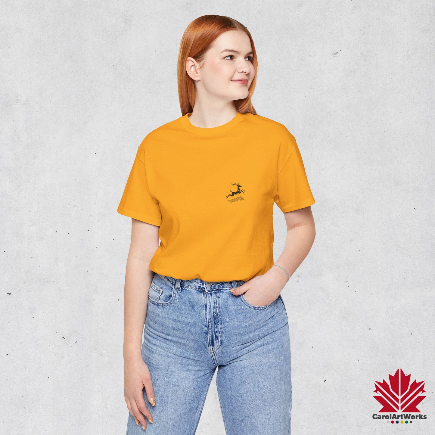 scandinavian minimalistic DEER Design Unisex Short Sleeve Tee - Soft and Comfortable, Perfect for Everyday Wear and Nature Lovers