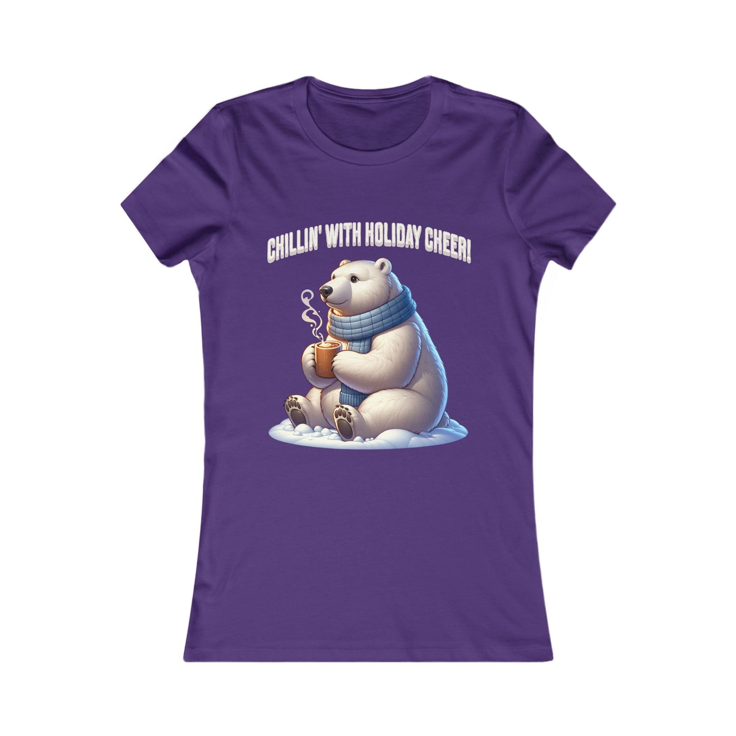 Chillin’ With Holiday Cheer Women’s Tee | Cute Polar Bear Holiday Shirt | Premium Cotton Blend, Made in Canada