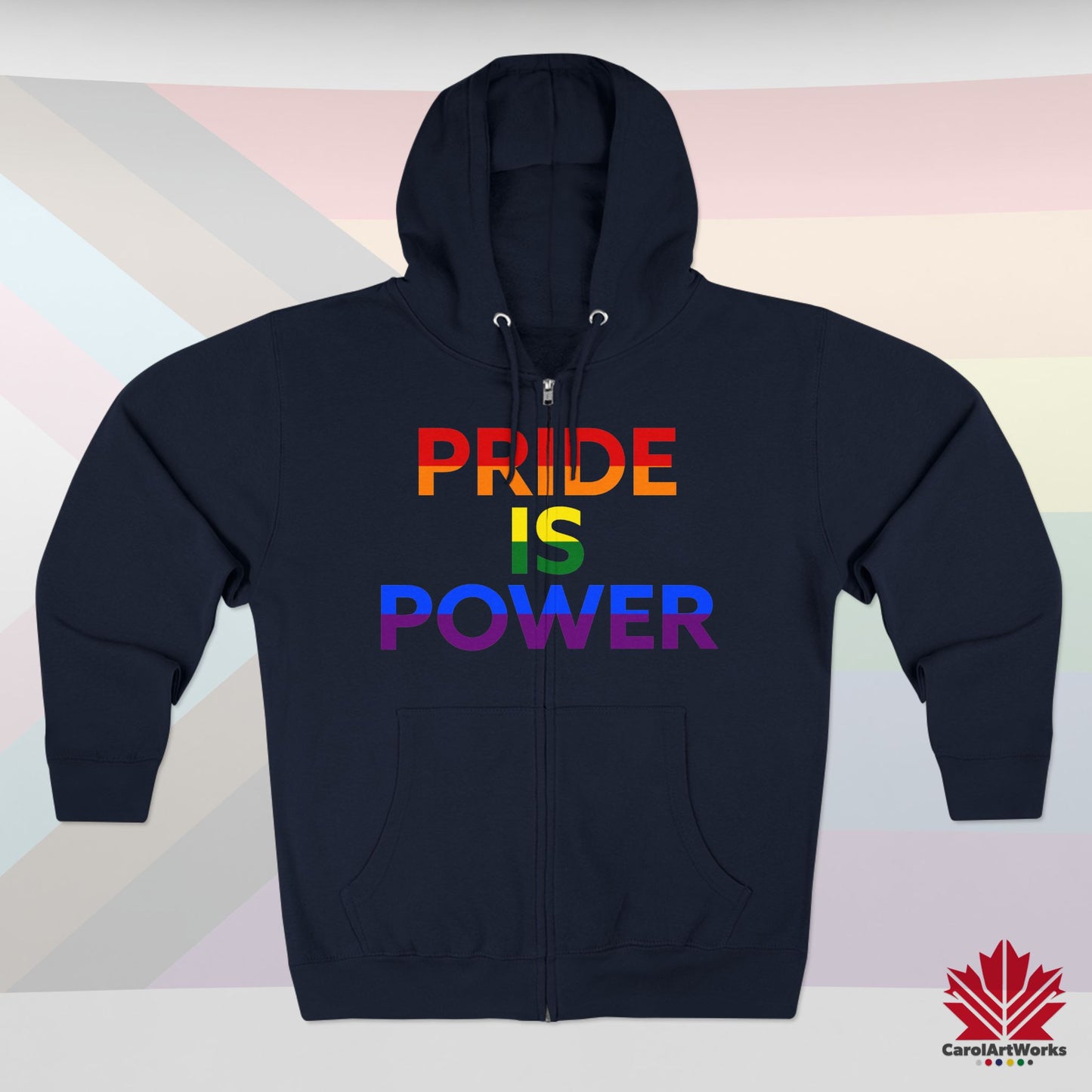 La fierté, c'est le pouvoir – Sweat-shirt zippé Pride avec couleur et voix