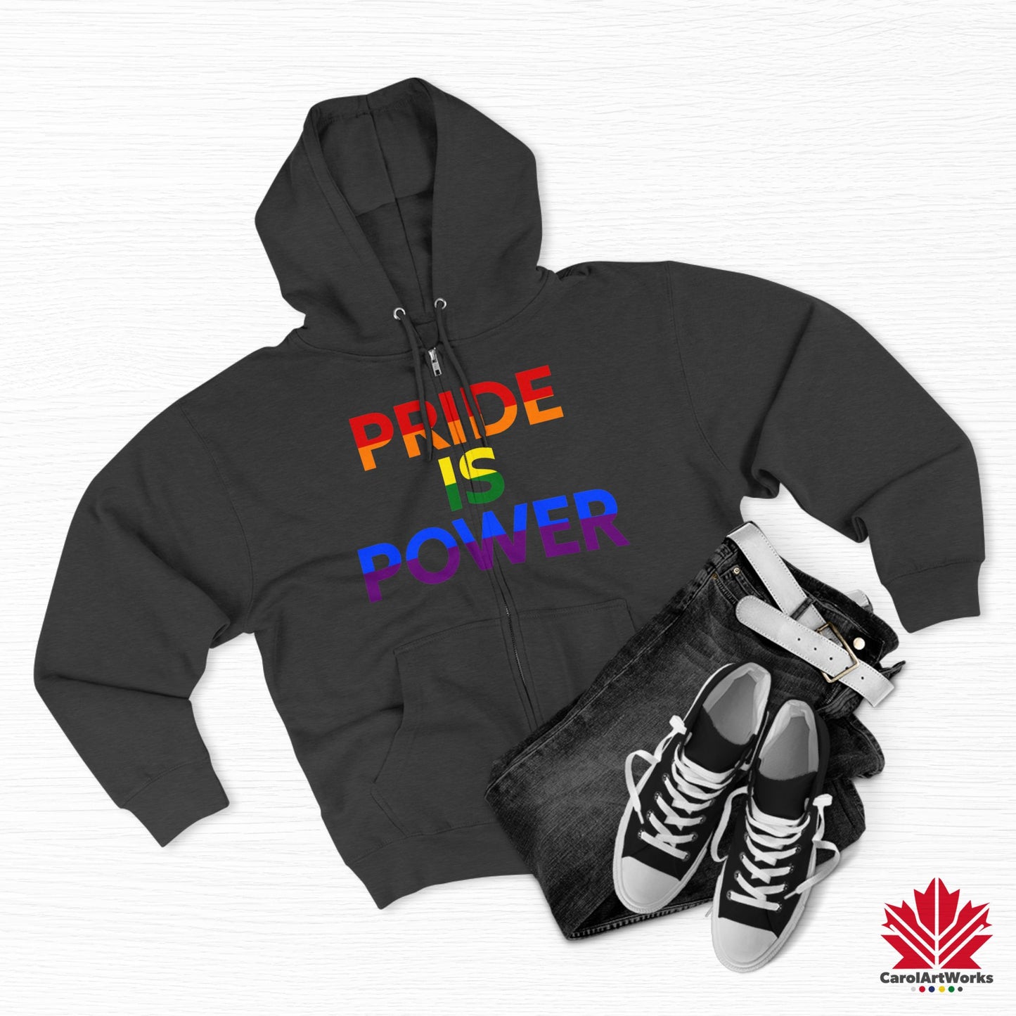 La fierté, c'est le pouvoir – Sweat-shirt zippé Pride avec couleur et voix