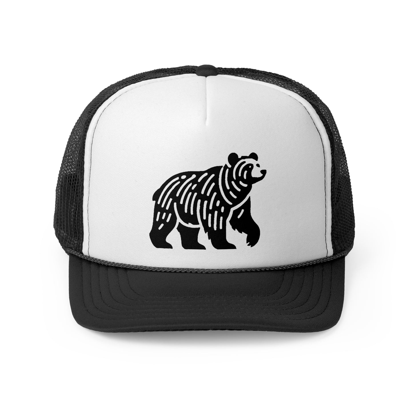 scandinavian minimalistic BEAR Design Trucker Cap – Outdoor Adventure Hat for Nature Lovers