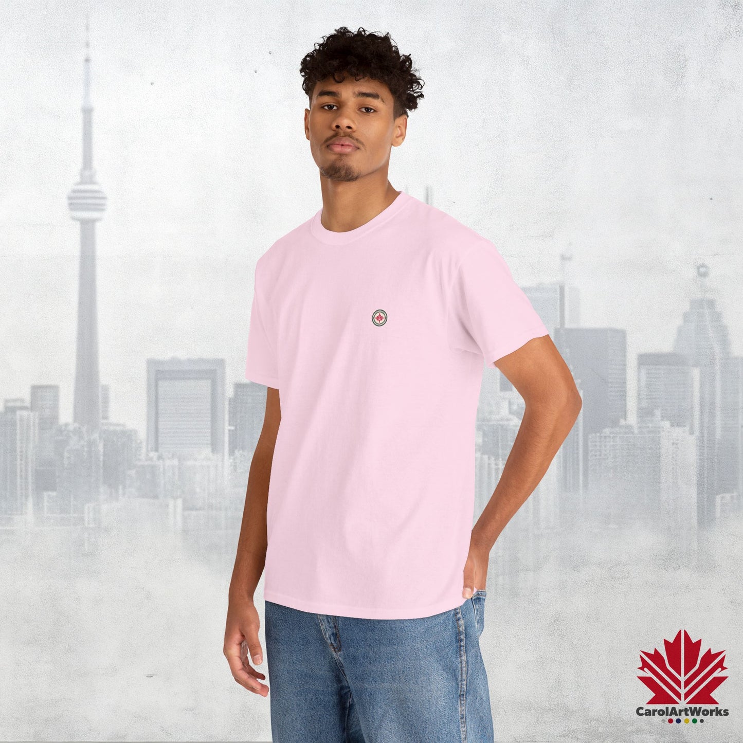 “North Strong” Compass Design – Unisex Cotton Tee – Navigate Adventure with Canadian Pride