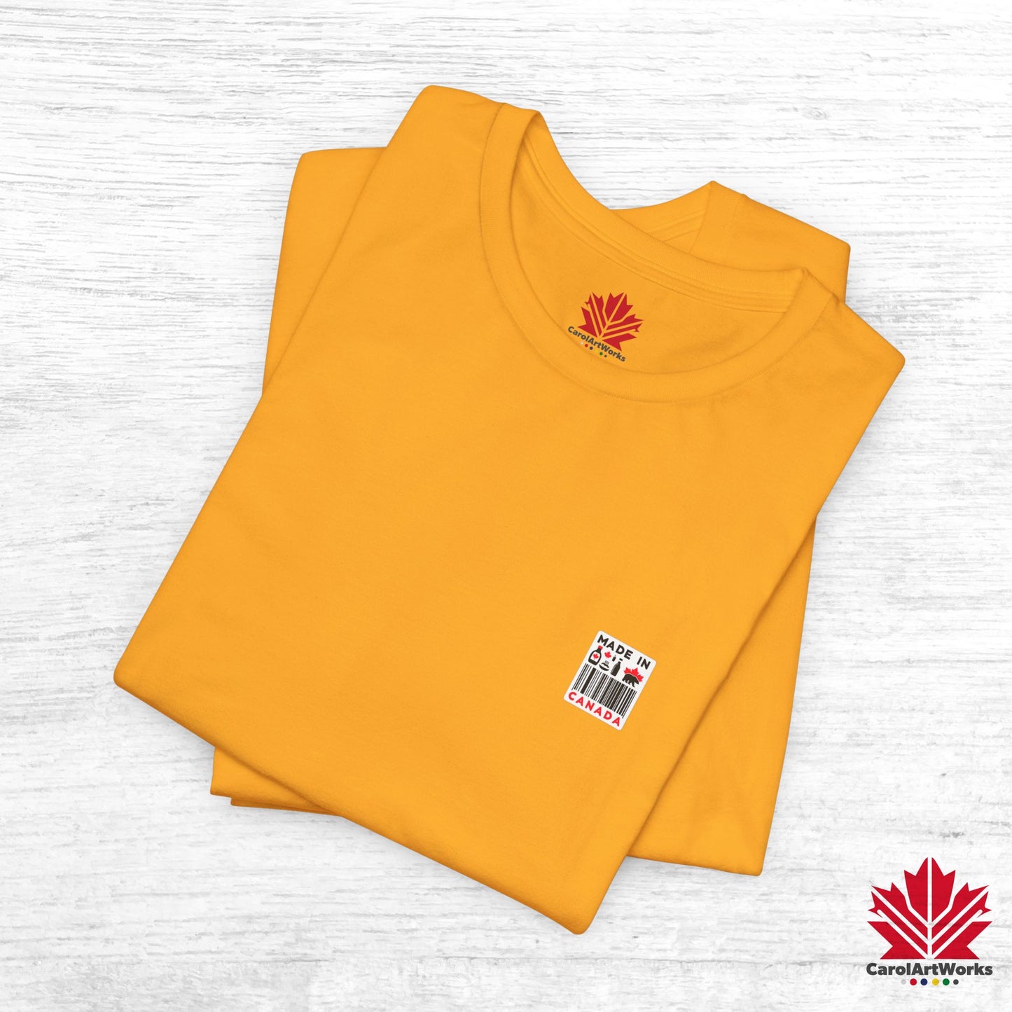 "Made in Canada" product label Design Unisex Short Sleeve Tee β Minimalist, Playful, and Proud
