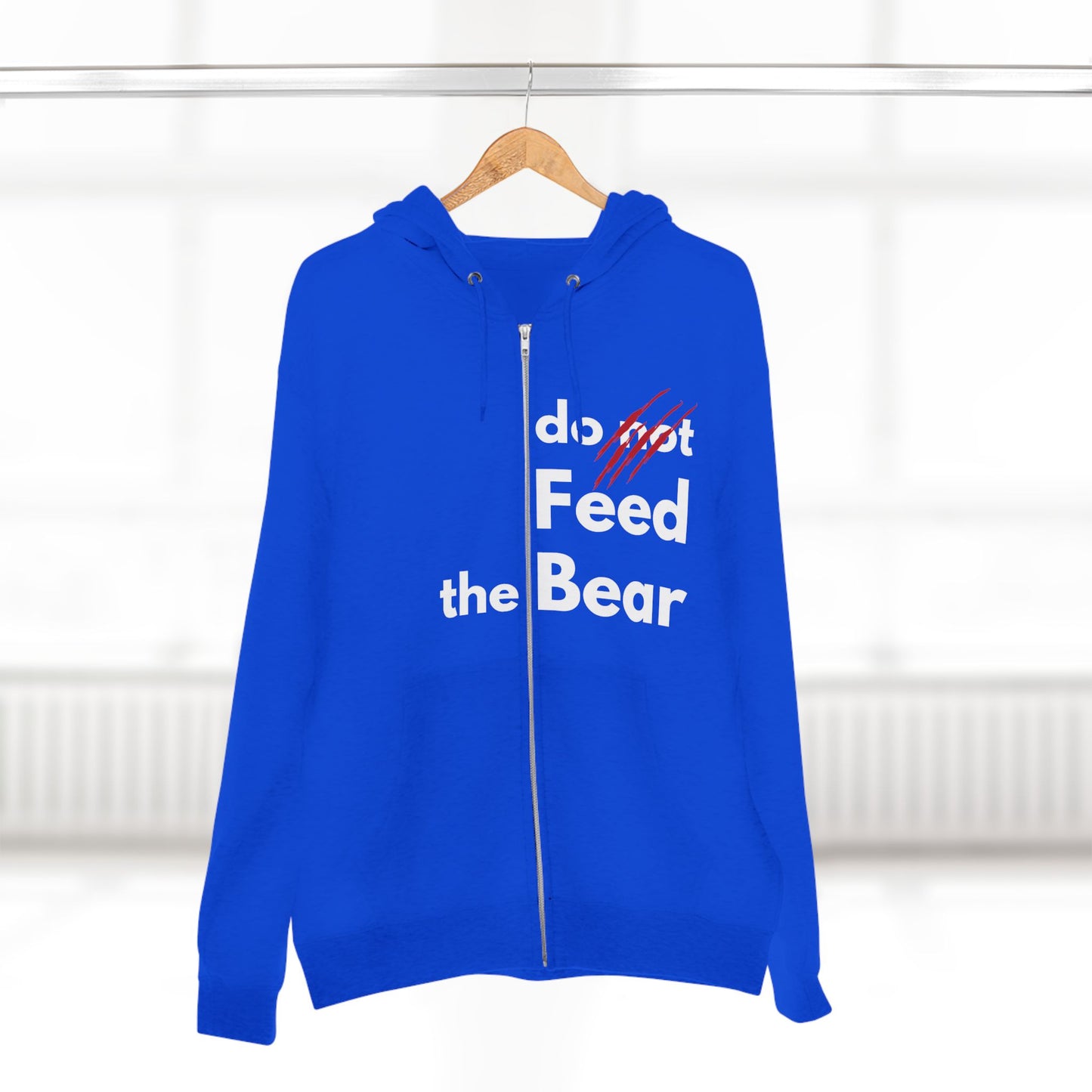 “Don’t Feed the Bear” Unisex Zip Hoodie – Cozy & Fun for Outdoors Enthusiasts