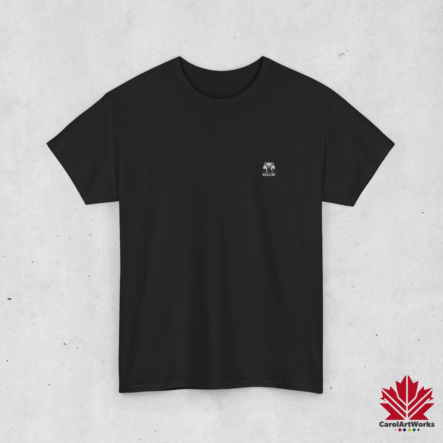 “Wild & Free” Unisex Cotton Tee – Nature Inspired Graphic T-Shirt