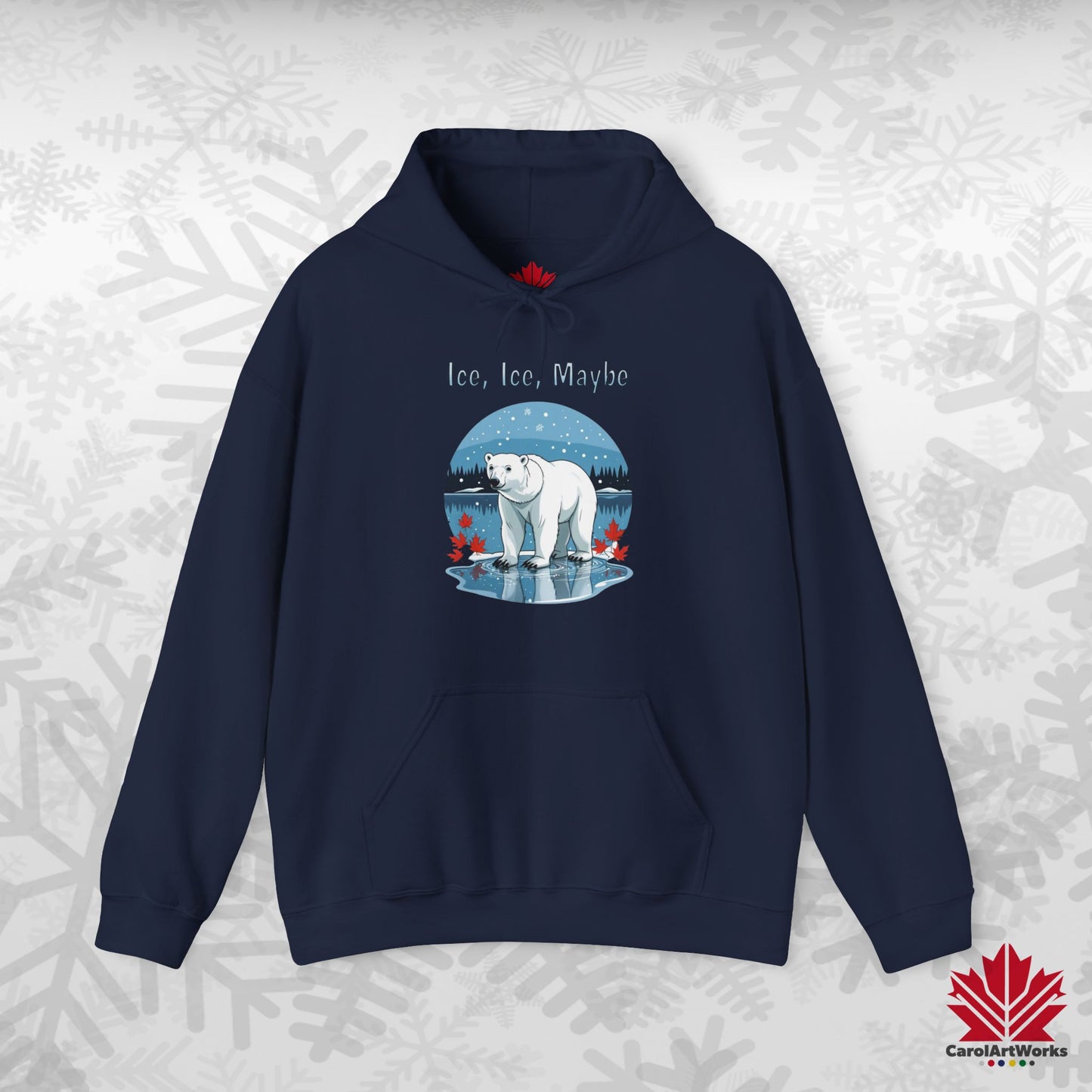 Ice Ice Maybe Hoodie | Polar Bear Christmas Hoodie | Canadian Fleece Hoodie – Premium Softstyle Cotton