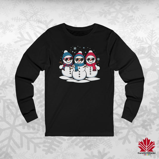Cool Snow Squad Long Sleeve | Snowman Holiday Shirt | Premium Canadian Cotton Tee