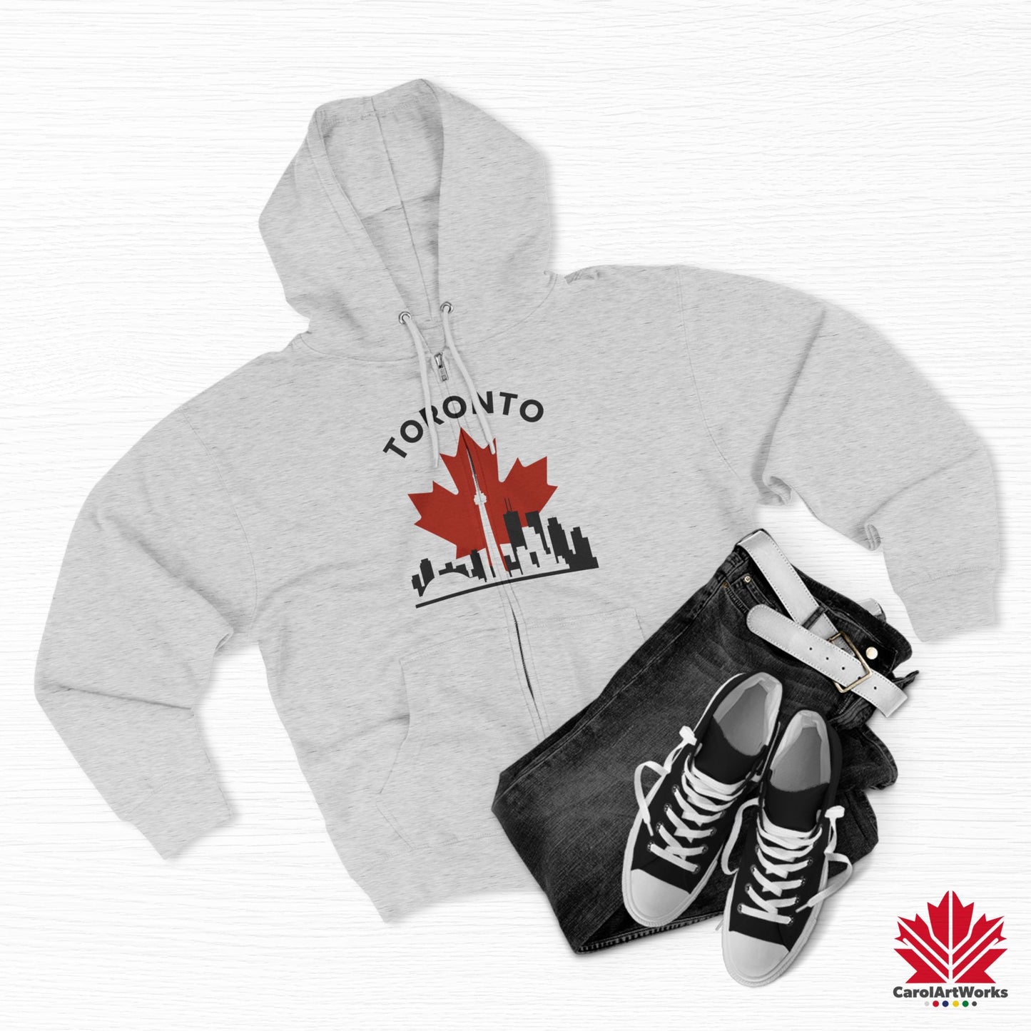 Sweat à capuche zippé Toronto Leafline pour des balades en ville en toute saison