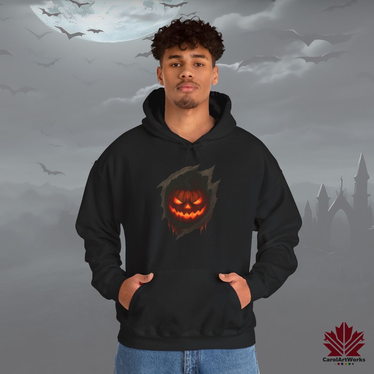 Pumpkin Core – Hoodie | Glowing Pumpkin Halloween Design
