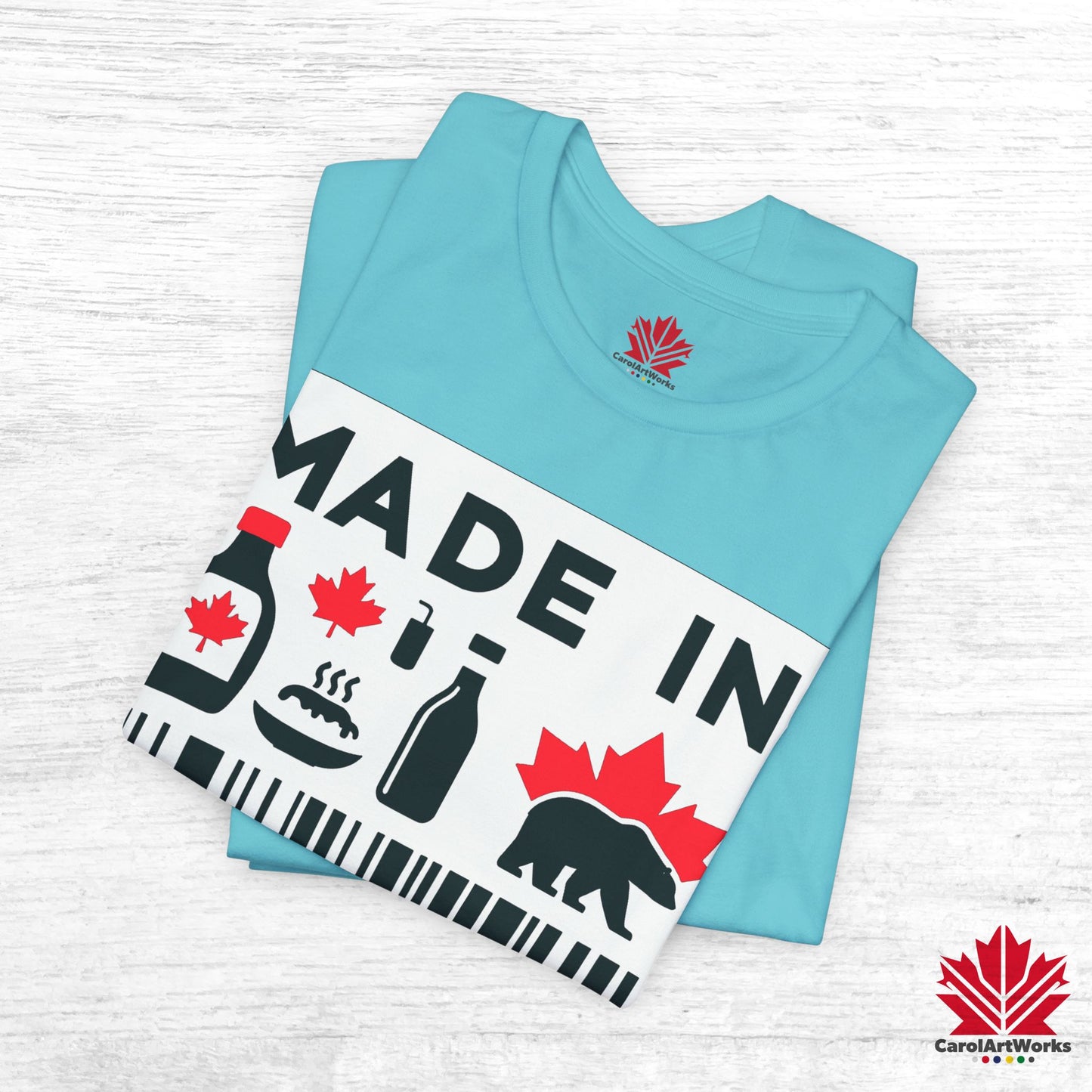 "Made in Canada" product label Design Unisex Short Sleeve Tee β Minimalist, Playful, and Proud