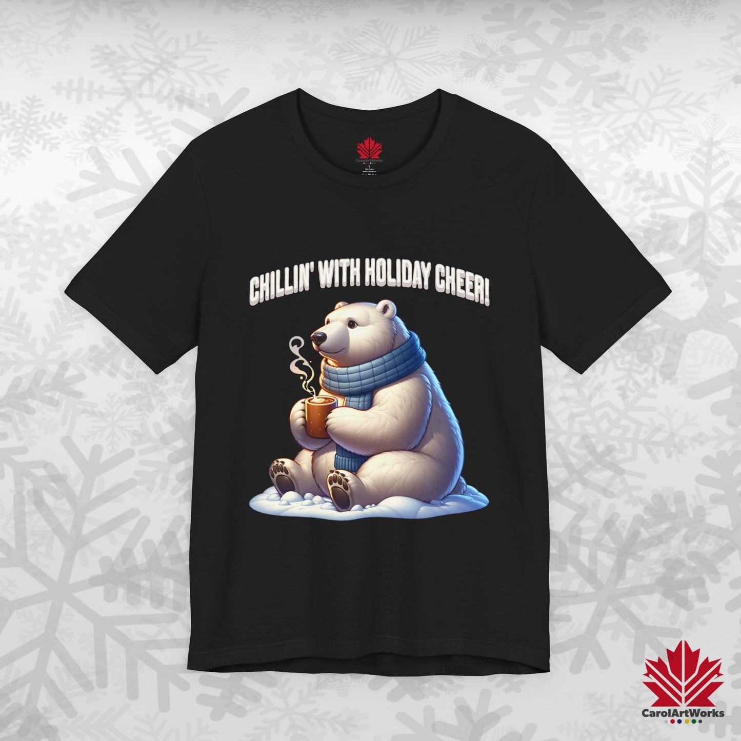 Chillin’ With Holiday Cheer | Polar Bear Christmas Tee | Cozy Canadian Holiday Shirt – Premium Cotton