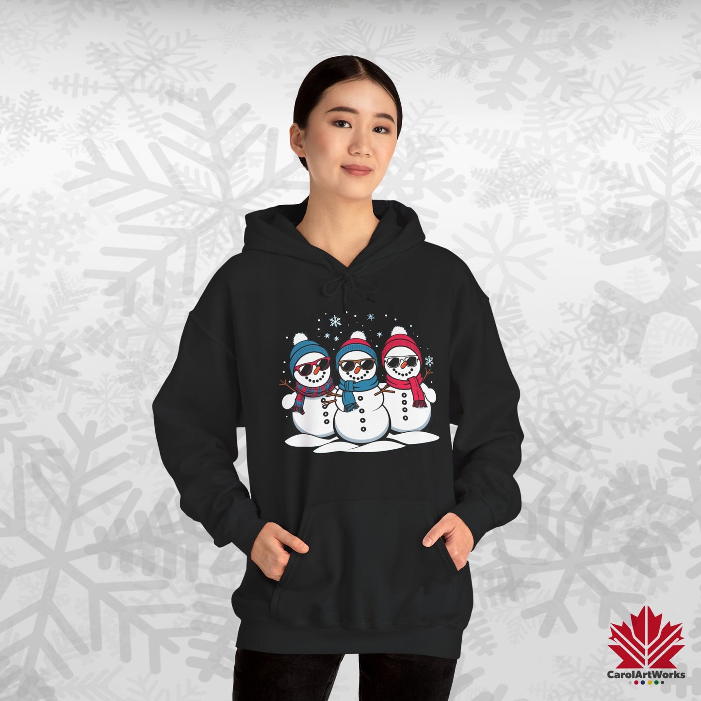 Cool Snow Squad Hoodie | Funny Snowman Christmas Hoodie | Canadian Fleece Hoodie – Premium Cotton Blend