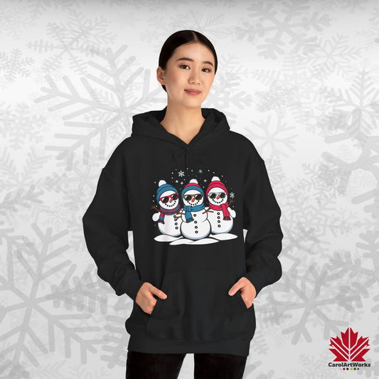 Cool Snow Squad Hoodie | Funny Snowman Christmas Hoodie | Canadian Fleece Hoodie – Premium Cotton Blend