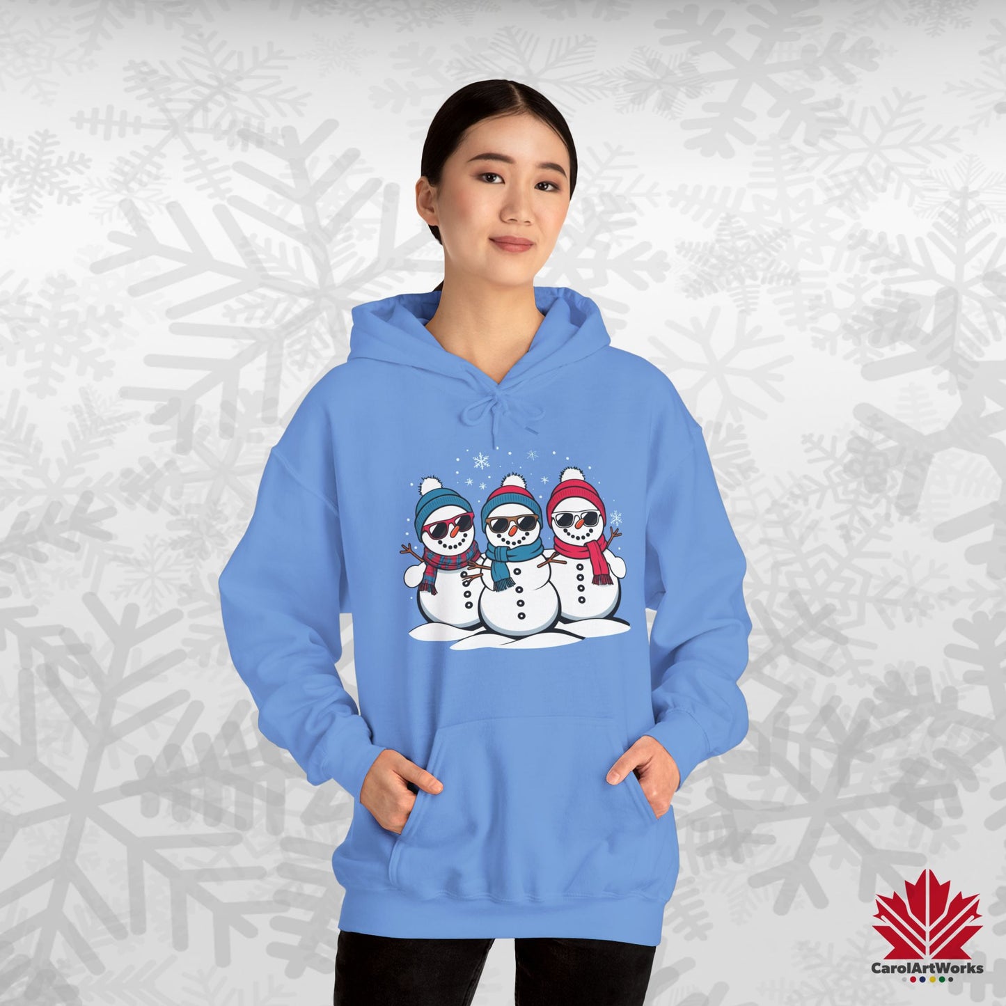 Cool Snow Squad Hoodie | Funny Snowman Christmas Hoodie | Canadian Fleece Hoodie – Premium Cotton Blend