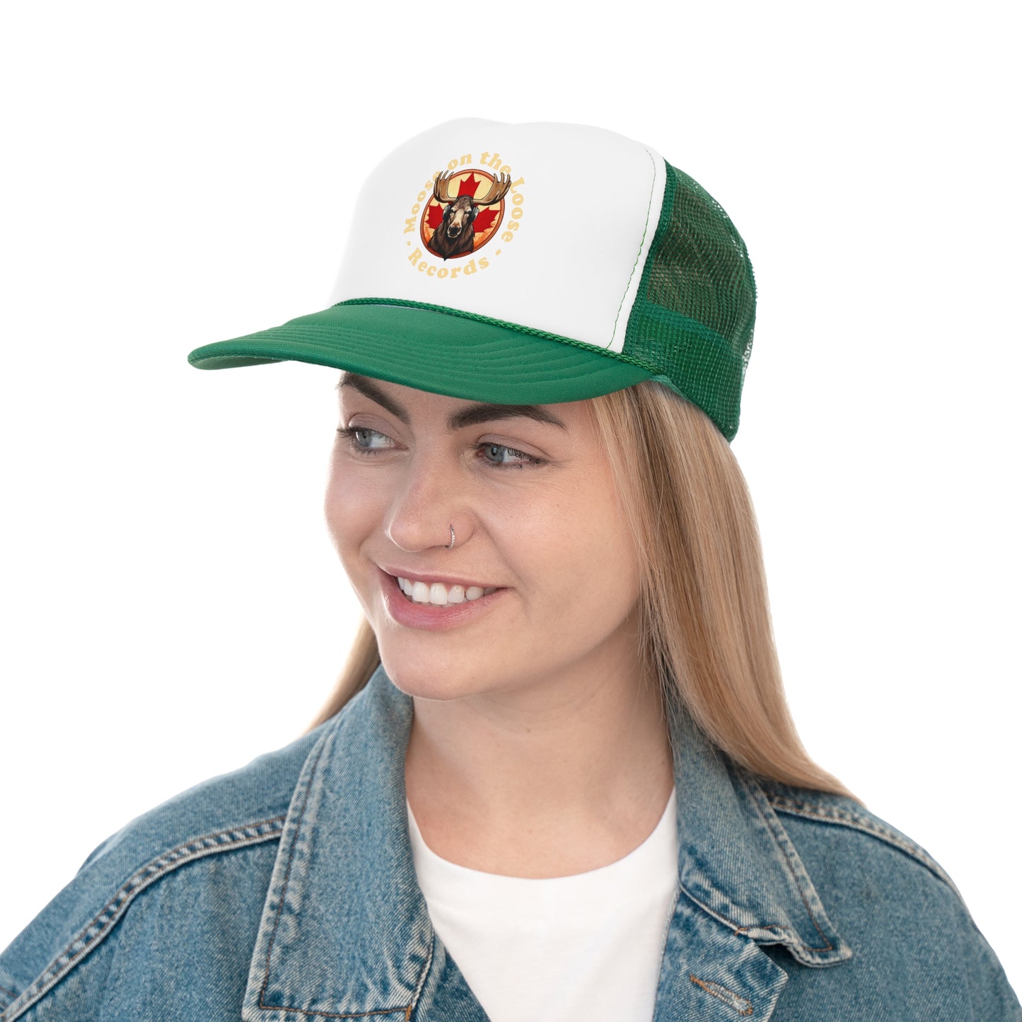 “Moose on the Loose Records” Trucker Hat – Musical Retro Style Hat