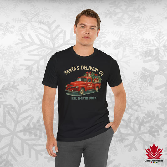 Santa’s Delivery Truck | Vintage Christmas Shirt | Red Truck Holiday Tee – Canadian Premium Cotton Gift
