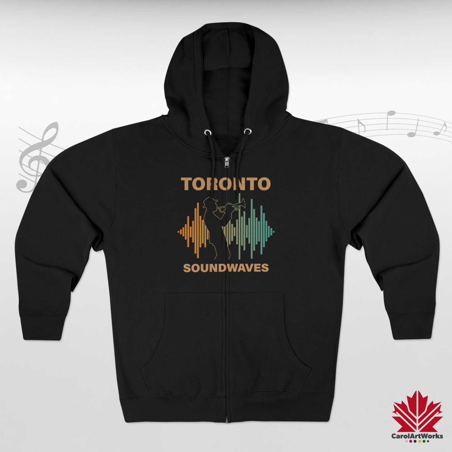 Sweat à capuche zippé Toronto Soundwaves – Bougez au rythme, superposez avec style