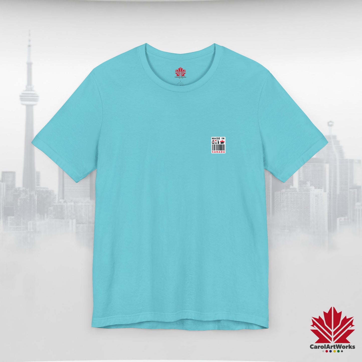 "Made in Canada" product label Design Unisex Short Sleeve Tee β Minimalist, Playful, and Proud
