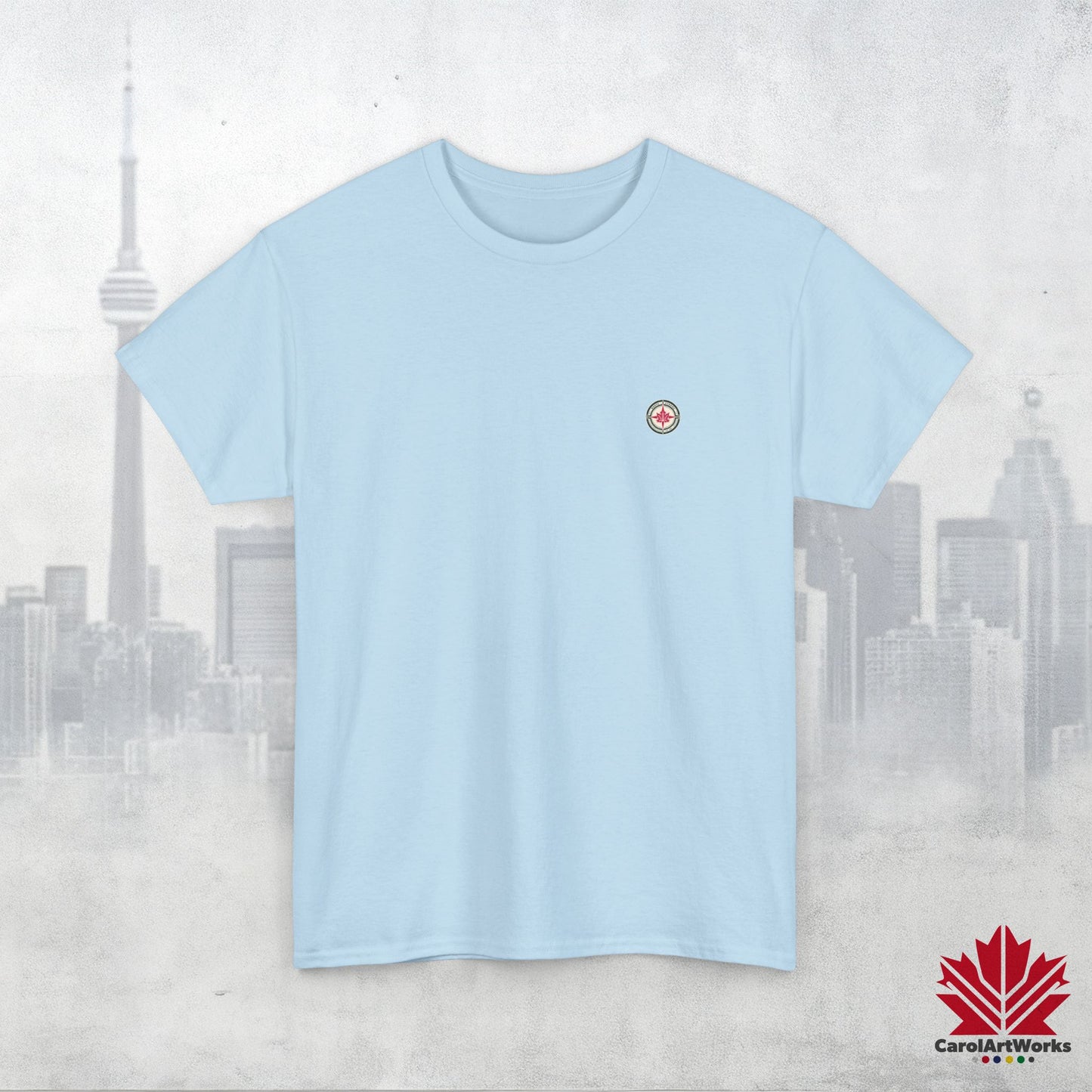 “North Strong” Compass Design – Unisex Cotton Tee – Navigate Adventure with Canadian Pride